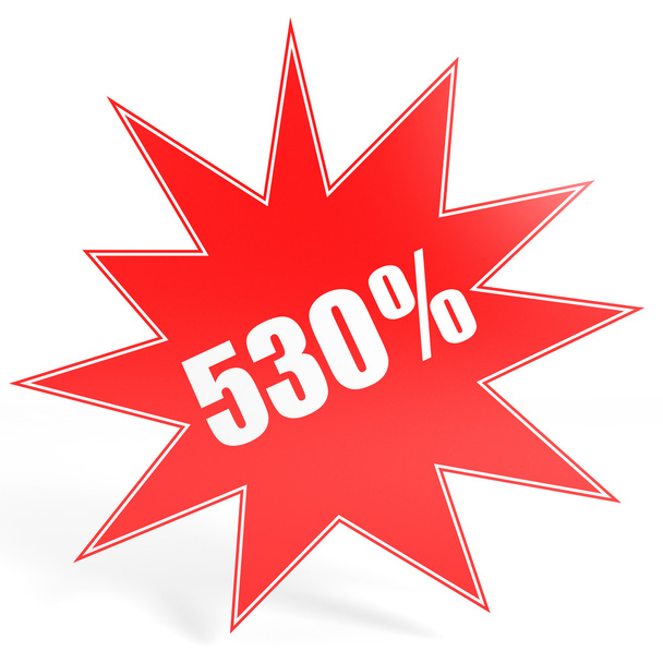 Discount 530 percent off. 3D illustration. - Fotografie, Obrázek