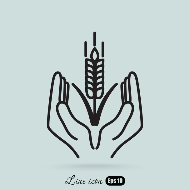 ikona upraw pszenicy trzymając się za ręce - Wektor, obraz