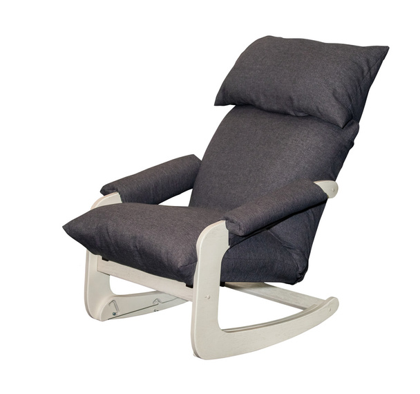 Сірий текстильний крісло-качалка ізольовано
 - Фото, зображення