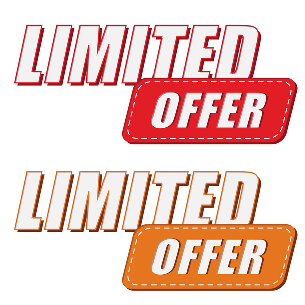 Limited offer in two colors labels, flat design
 - Фото, изображение