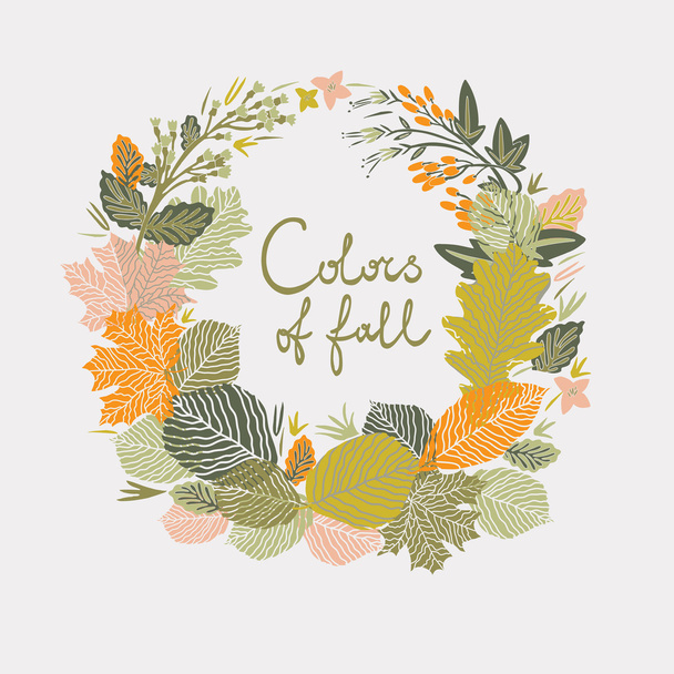 Colors of fall wreath - Vektor, Bild