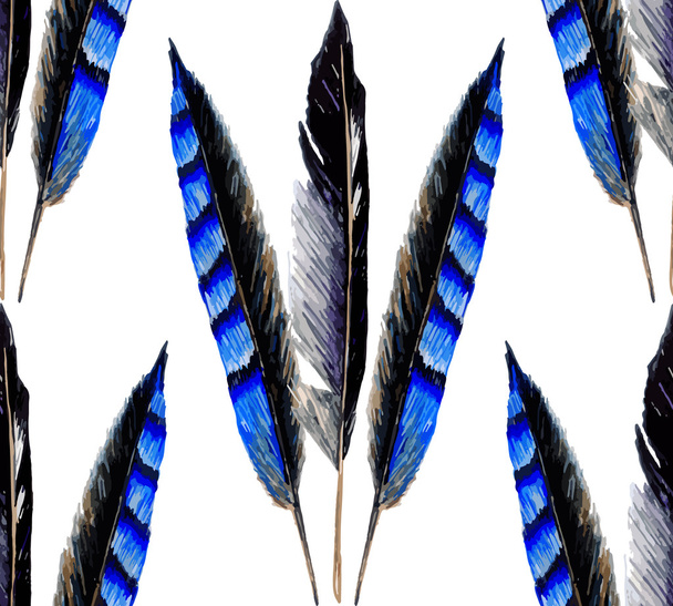 Watercolor Striped Feathers  - Vector, Image