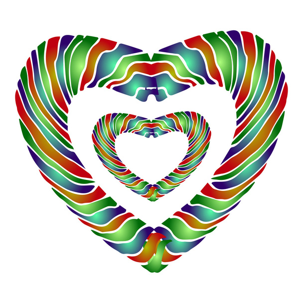Enamel jewelry style hearts - Διάνυσμα, εικόνα