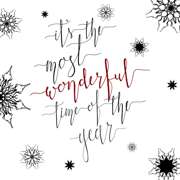 Wonderful time. Ink hand lettering - Vettoriali, immagini