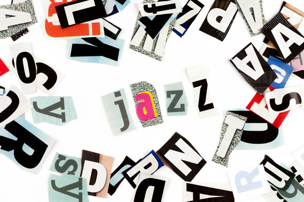 Inscription jazz faite avec des lettres découpées
 - Photo, image