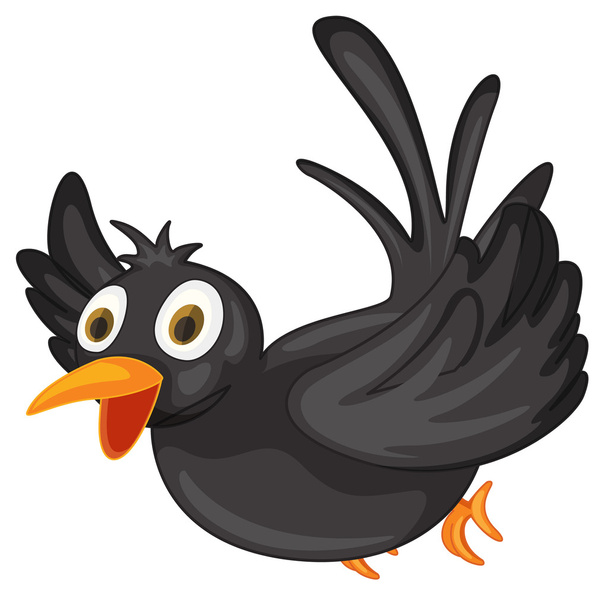 Pájaro negro
 - Vector, Imagen