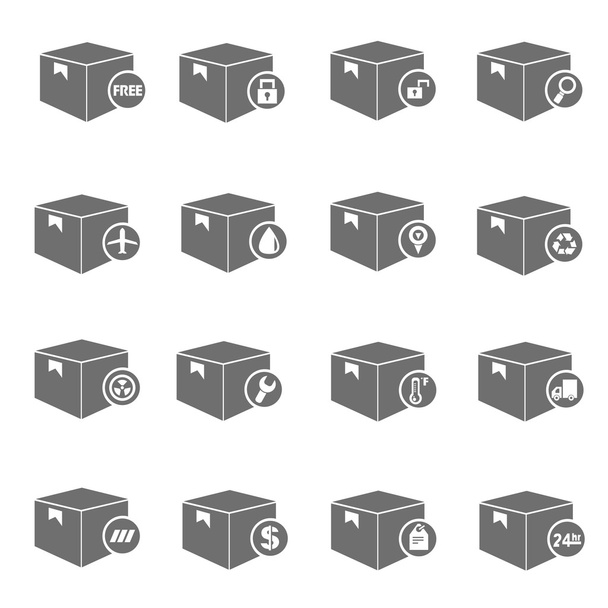 Caja iconos conjunto
 - Vector, imagen