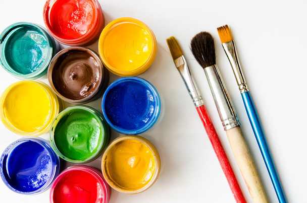 paints and brushes - Photo, Image