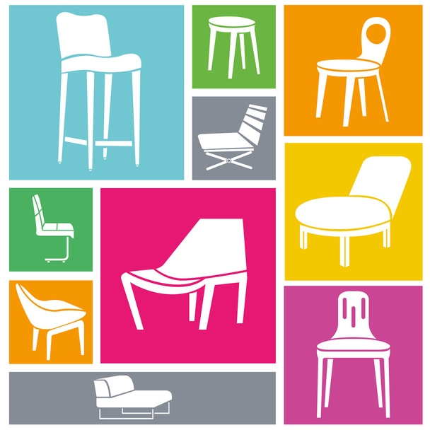 Stuhl und Möbel - Vektor, Bild