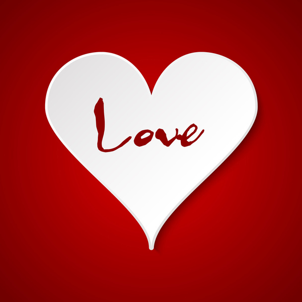 Valentine`s day background with 3d paper heart - Вектор,изображение