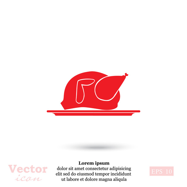 pictogram van de kip van de grill - Vector, afbeelding
