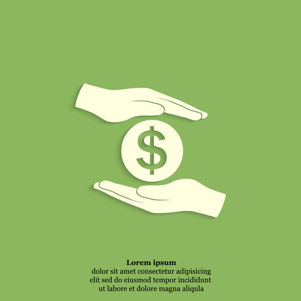 Hände halten Dollarzeichen-Symbol - Vektor, Bild