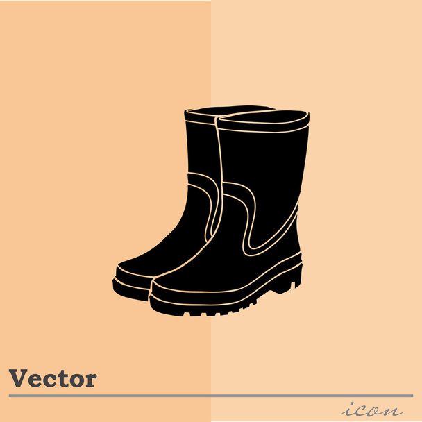 rubber boots icon - Vector, Image