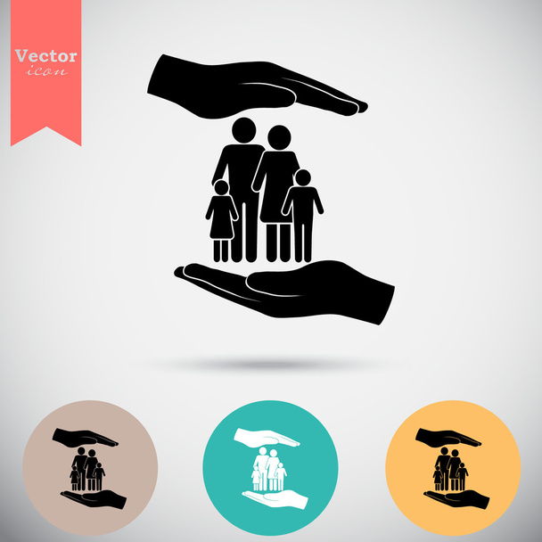 Ikone der Familienversicherung - Vektor, Bild