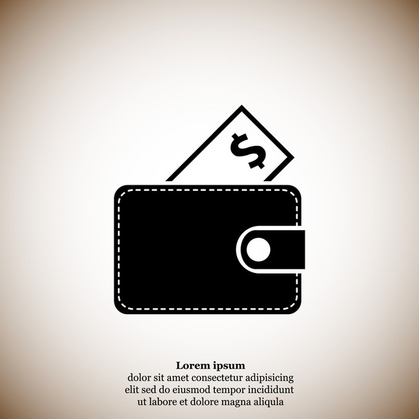 бумажник с иконкой денег - Вектор,изображение