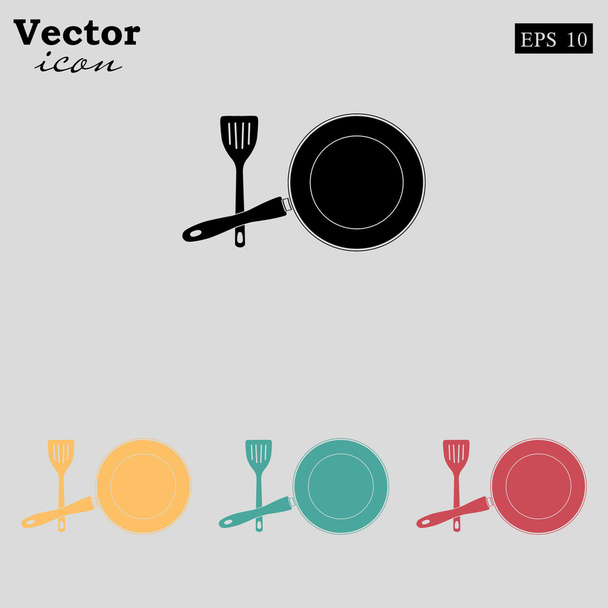 Kuchnia zestaw ikon naczynia do gotowania - Wektor, obraz