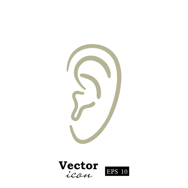 Icono del oído humano
 - Vector, Imagen