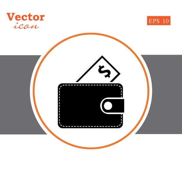 carteira com ícone de dinheiro - Vetor, Imagem
