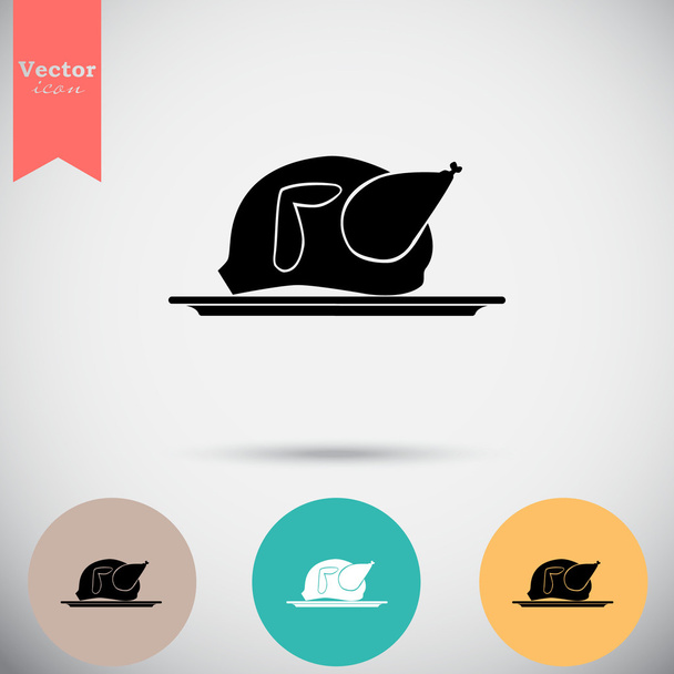 parrilla icono de pollo
 - Vector, imagen