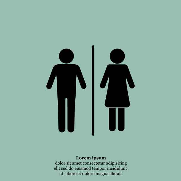 toilet, wc pictogram - Vector, afbeelding
