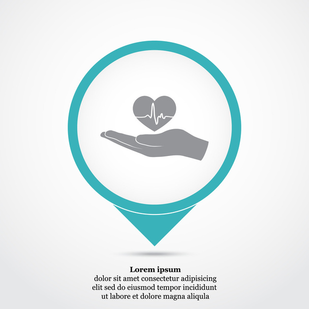 hand holding heart with pulse icon - Vector, Image