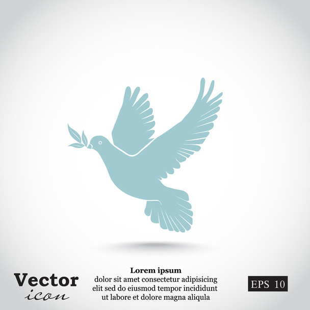 dove with olive branch icon - Vector, Image