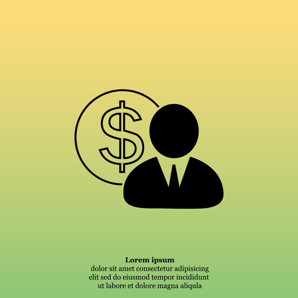 businessman with dollar sign - Vector, Image