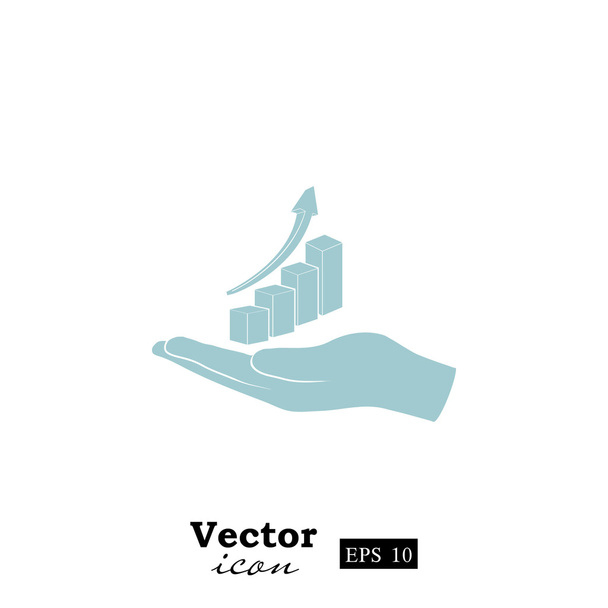 hand holding business diagram icon - Vector, Image