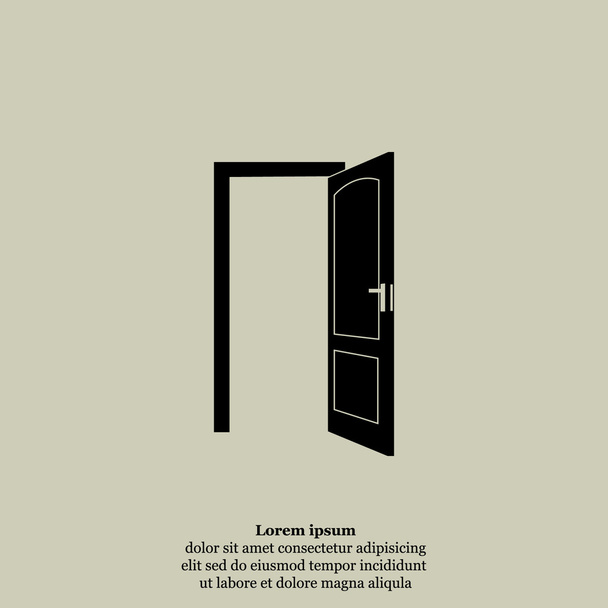 Значок открытой двери
 - Вектор,изображение