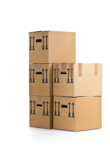 Moving carton boxes stack - Foto, afbeelding