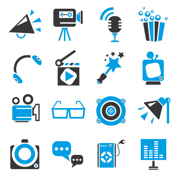 movie icons set - Vector, Image