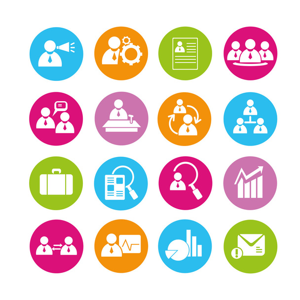 business icons set, buttons - Vector, Image