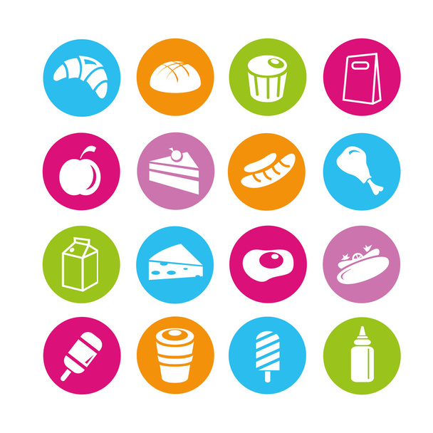 set de iconos de comida, botones
 - Vector, imagen