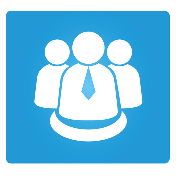 team work symbol in blue button - Vector, Image