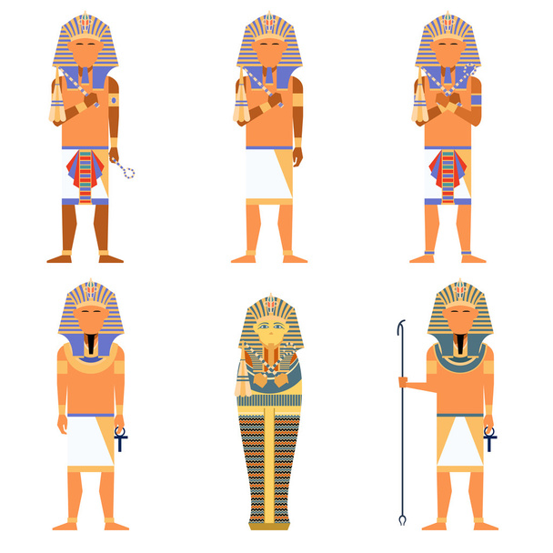Set of Pharaons - Vektor, Bild