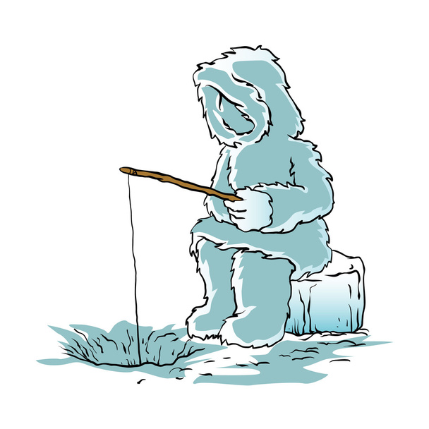 Рыбалка на эскимосов
 - Вектор,изображение