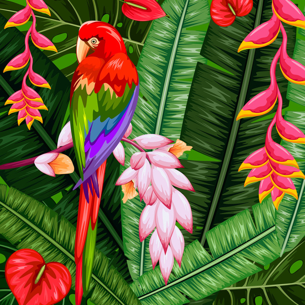 Fondo tropical exótico - Vector, Imagen