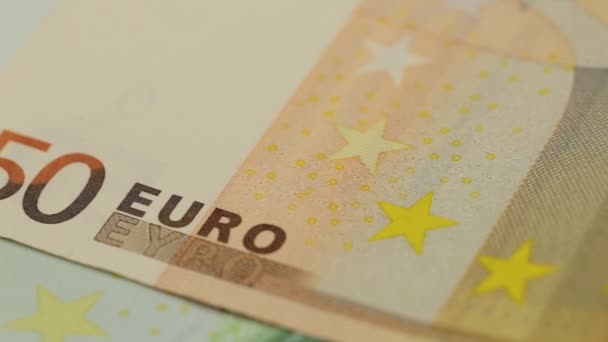 Detail of a fifty Euro bill - Footage, Video