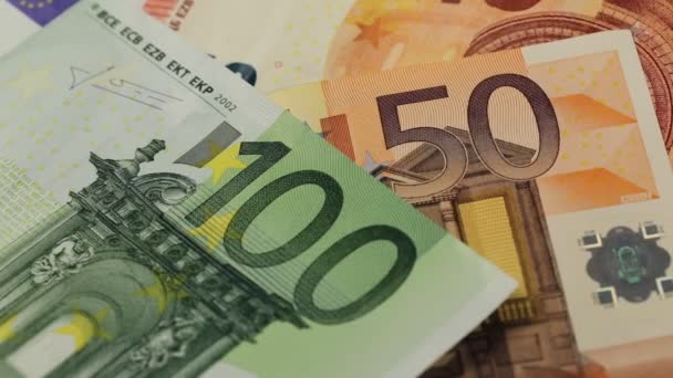 Billetes europeos, Euro moneda de Europa, Euros. - Imágenes, Vídeo