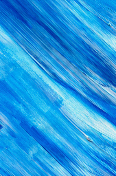 Azul Fondo de textura acrílica abstracta. Pincel de mano textura, acrílico textura telón de fondo. Pincelada Dinámica. Art Abstract Espacio para el texto
 - Foto, Imagen