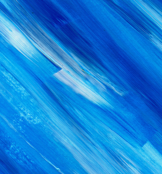 Azul Fondo de textura acrílica abstracta. Pincel de mano textura, acrílico textura telón de fondo. Pincelada Dinámica. Art Abstract Espacio para el texto
 - Foto, Imagen