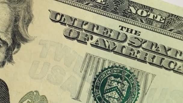 Una foto macro dolly de un billete de 20 dólares de los Estados Unidos
 - Metraje, vídeo