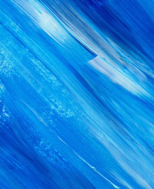 Blauw Abstract acryl textuur achtergrond. Hand verf penseel textuur, acryl geweven achtergrond. Dynamische penseelstreek. Kunst Abstract ruimte voor tekst - Foto, afbeelding
