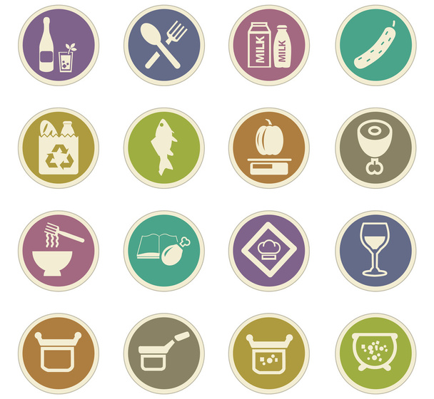 Food and kitchen icons set - Vettoriali, immagini