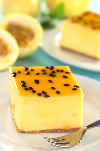 Pastel de queso de fruta de la pasión
 - Foto, imagen