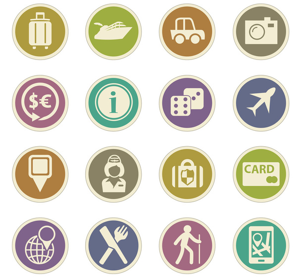 Travel icons set - Vektor, kép