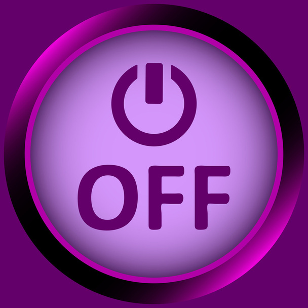 Выключение фиолетового иконы и слово
 - Вектор,изображение