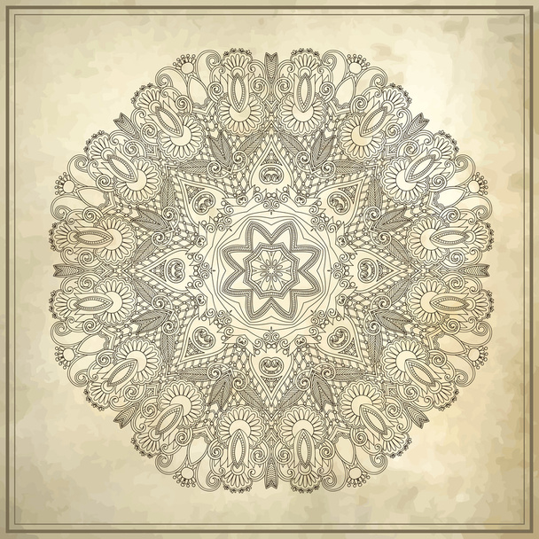 Ornamental floral pattern in grunge background - Vector, afbeelding