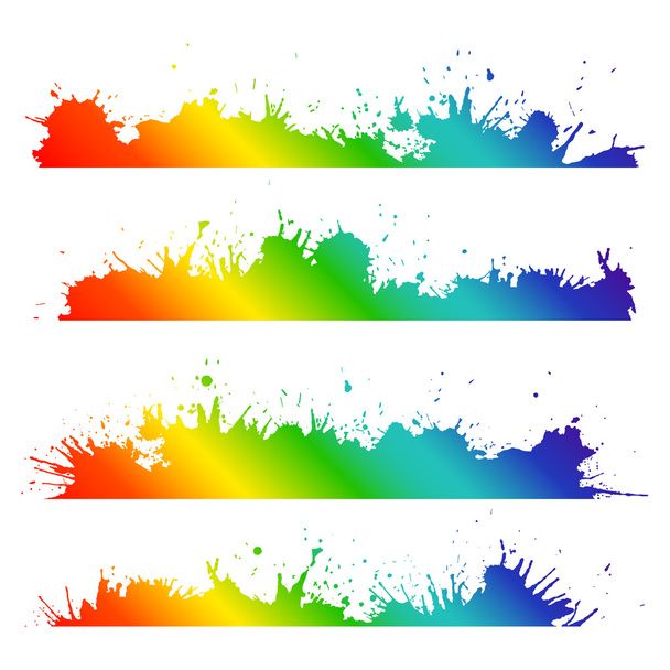  salpicaduras de arco iris y gotas
  - Vector, Imagen