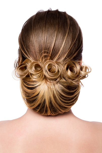pięknej narzeczonej z fryzura ślubna moda - Zdjęcie, obraz